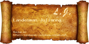 Landesman Julianna névjegykártya
